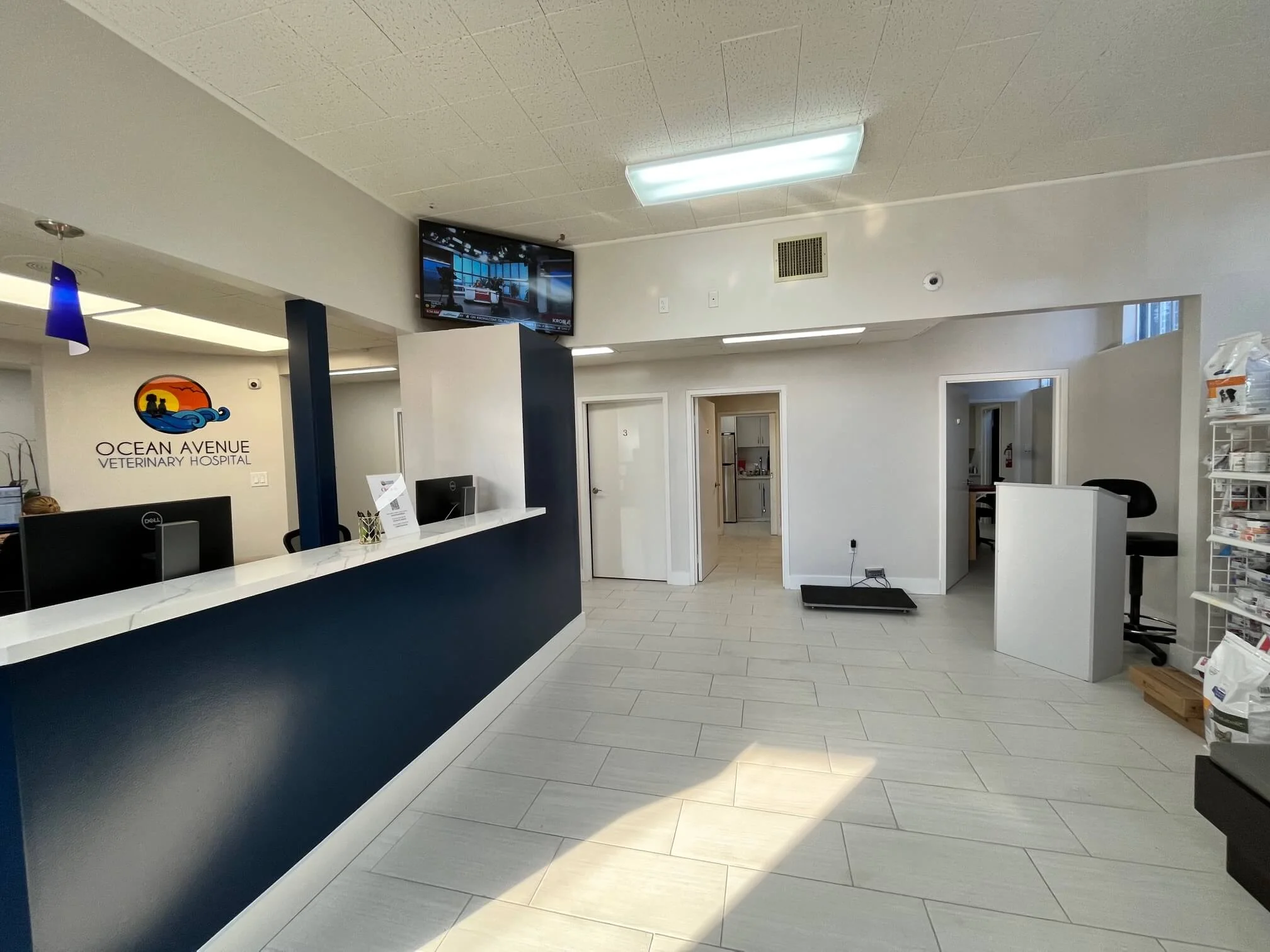 Front desk area